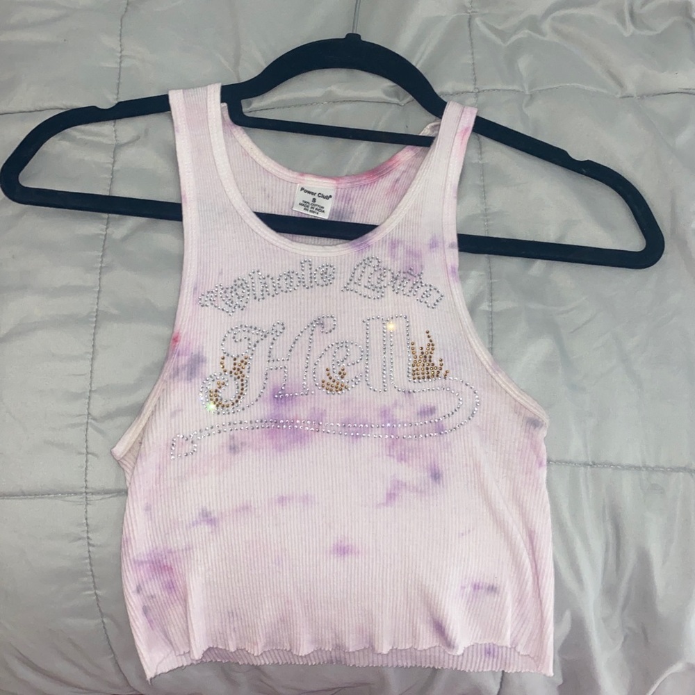 Iamkoko LA hotter than hell rhinestone tank size S